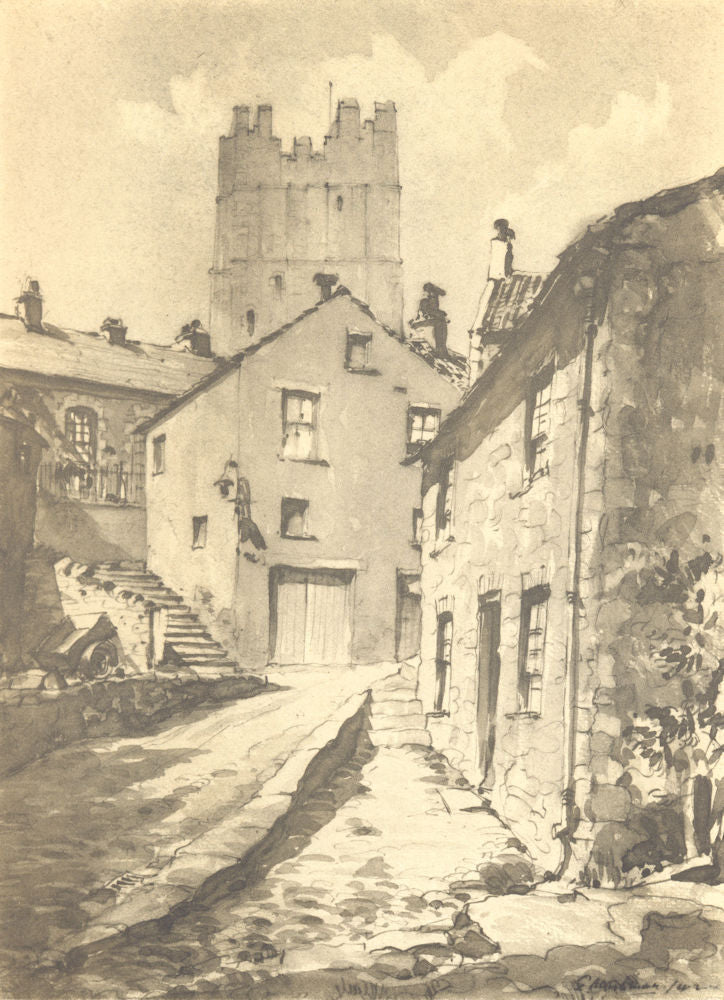 RICHMOND. Castle Terrace. Yorkshire. By EB Musman 1947 old vintage print